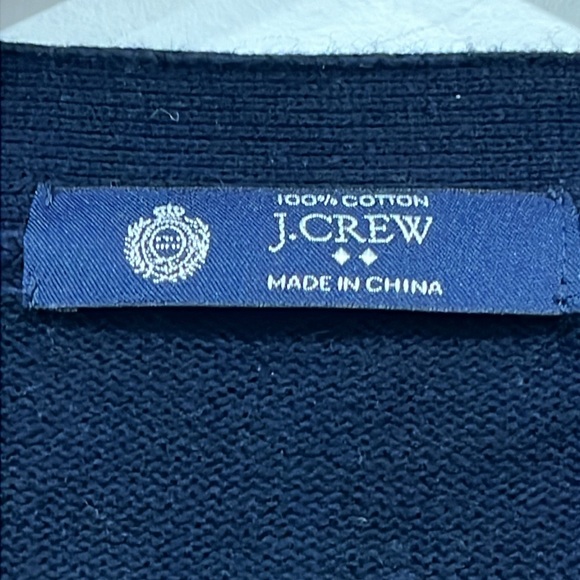 J. Crew Cotton Cardigann Pockets vneck in Navy Blue size Large - Picture 5 of 10